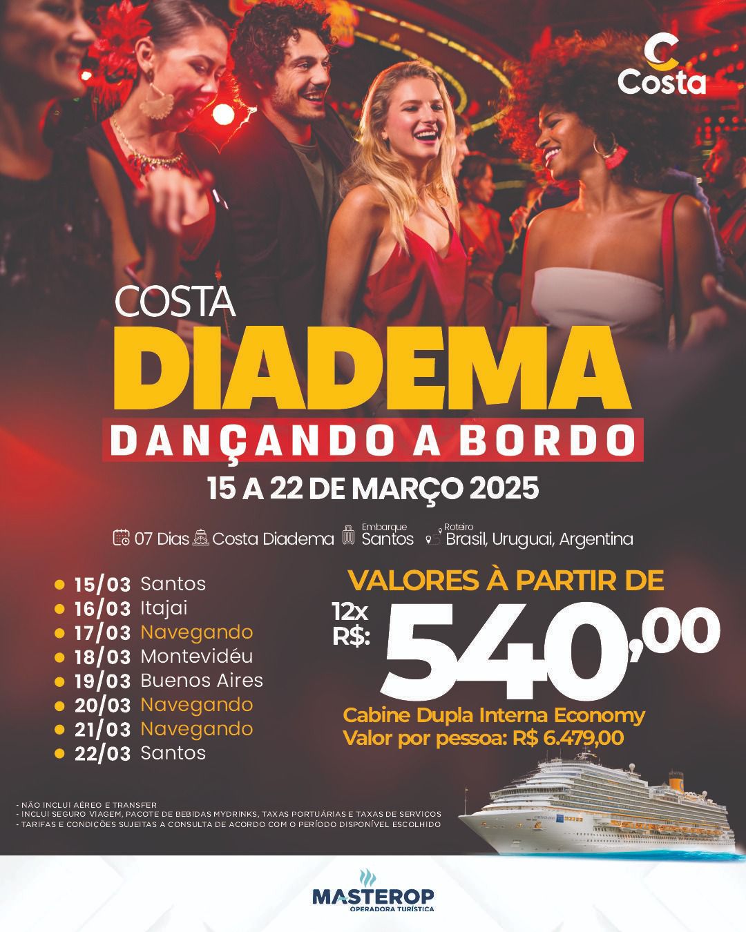 CRUZEIRO COSTA DIADEMA: Dançando a Bordo